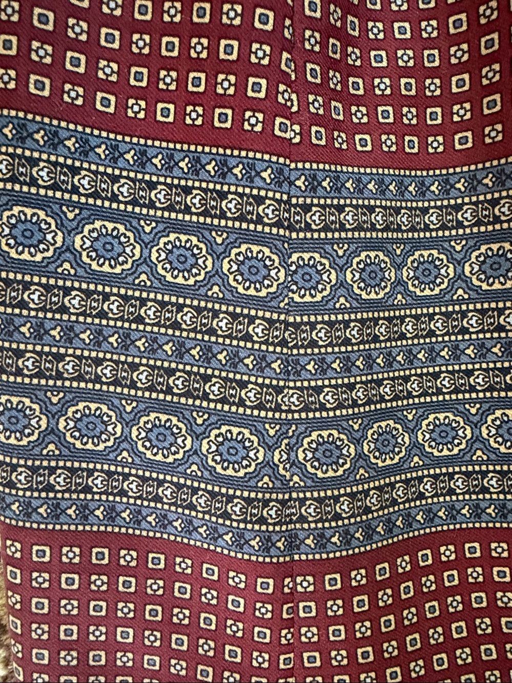 *VINTAGE* 70's- 80's Ralph Lauren Burgundy Patterned Skirt - Picture 2 of 5